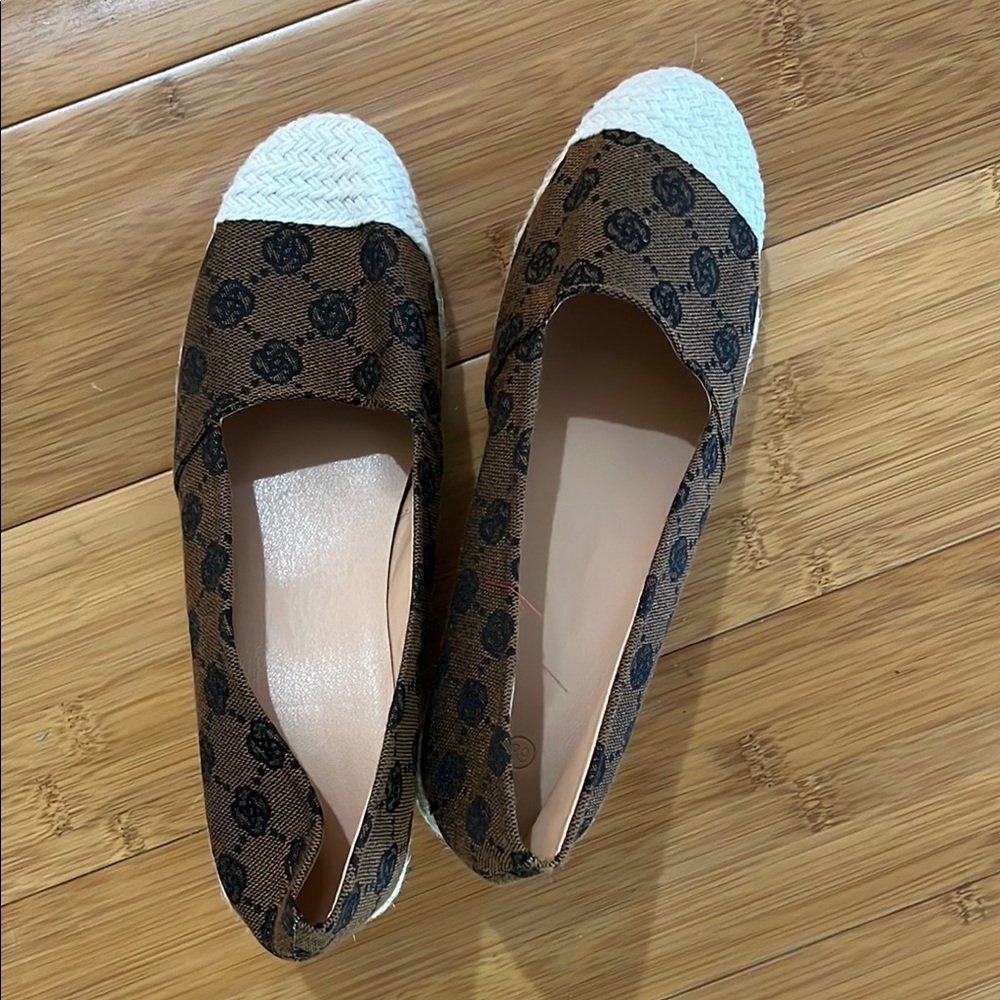 Brown and Black Slip-On Women's Shoes